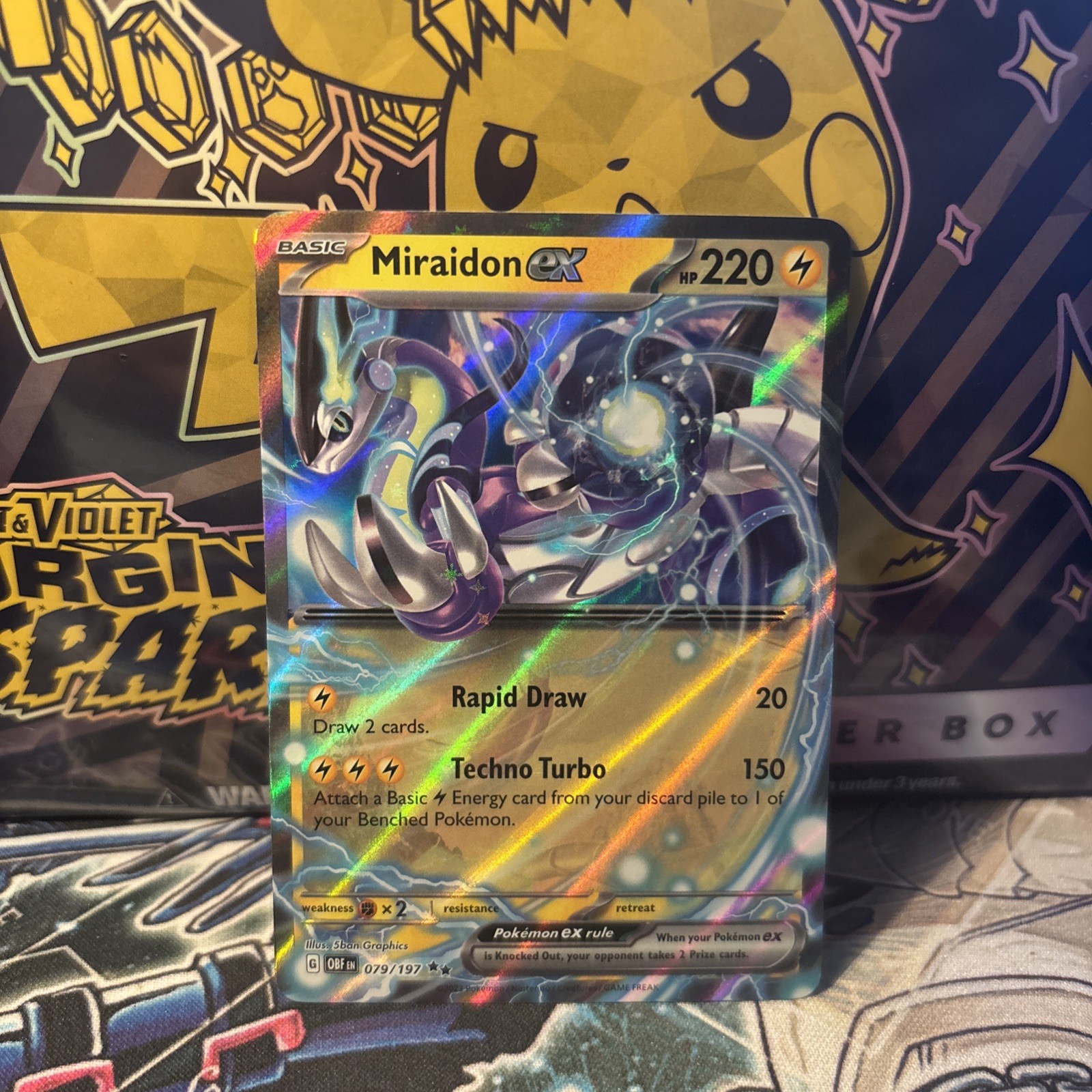 Miraidon EX 79/197 Pokémon TCG Scarlet & Violet Obsidian Flames Double Rare NM