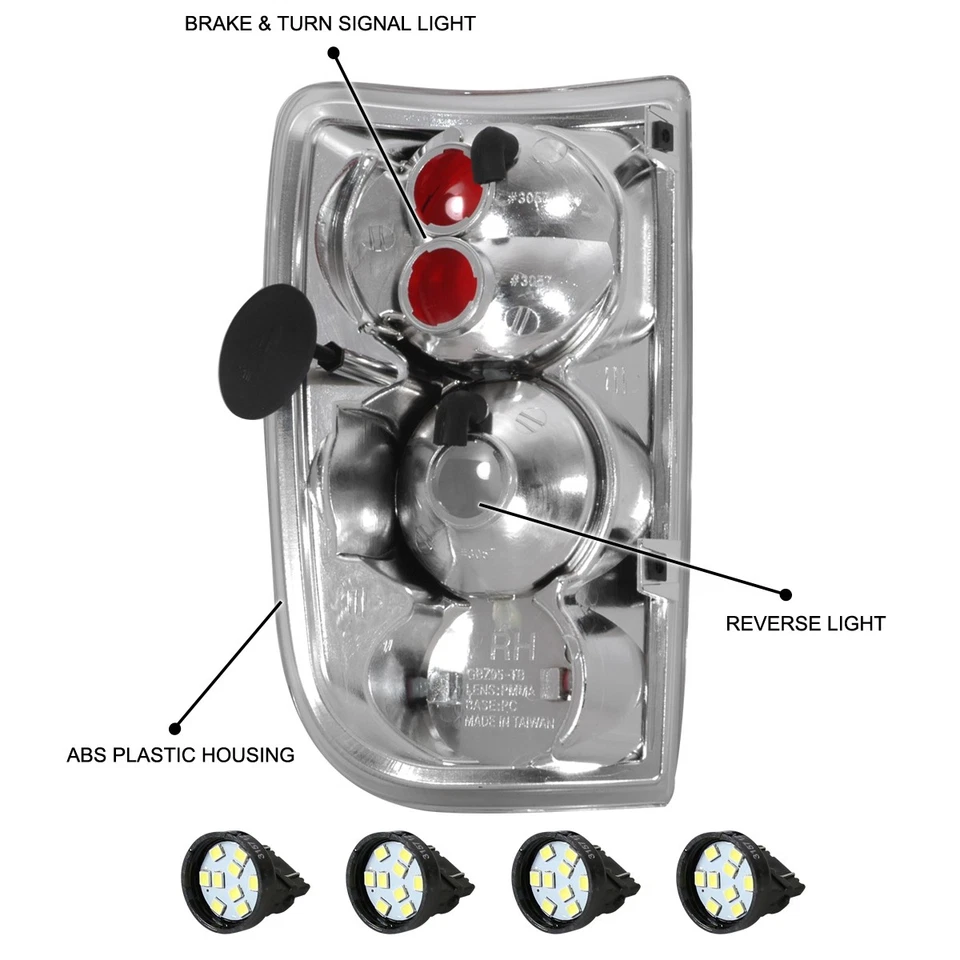 Black Fits 1995-2004 Chevy Blazer GMC Jimmy Tail Lights Brake Lamps Left+Right - Image 4 of 4