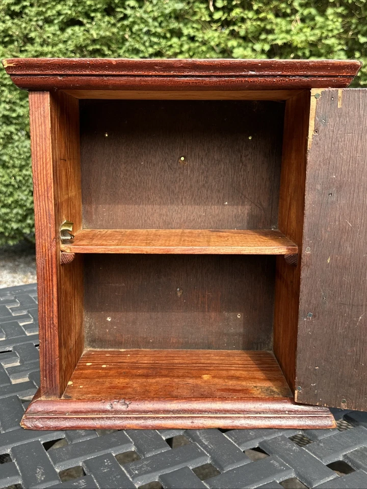 ARMARIO ARMARIO MADERA ANTIGUO PRIMITIVO 2 ESTANTES PUERTA PANEL TALLADO NORTE Foto 4 de 4