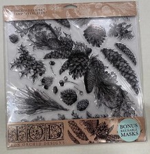 Iron Orchid Designs IOD Evergreen Stamp RETIRED - Limited Edition - NEW 