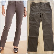 Talbots Flawless Five Pocket Corduroy Straight Leg Pants Size 8 Gray Mid Rise