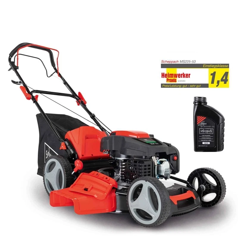 Scheppach Benzin Rasenmäher MS225-53 6PS 6in1 mit Antrieb Breite 53cm 0,6 L Öl
