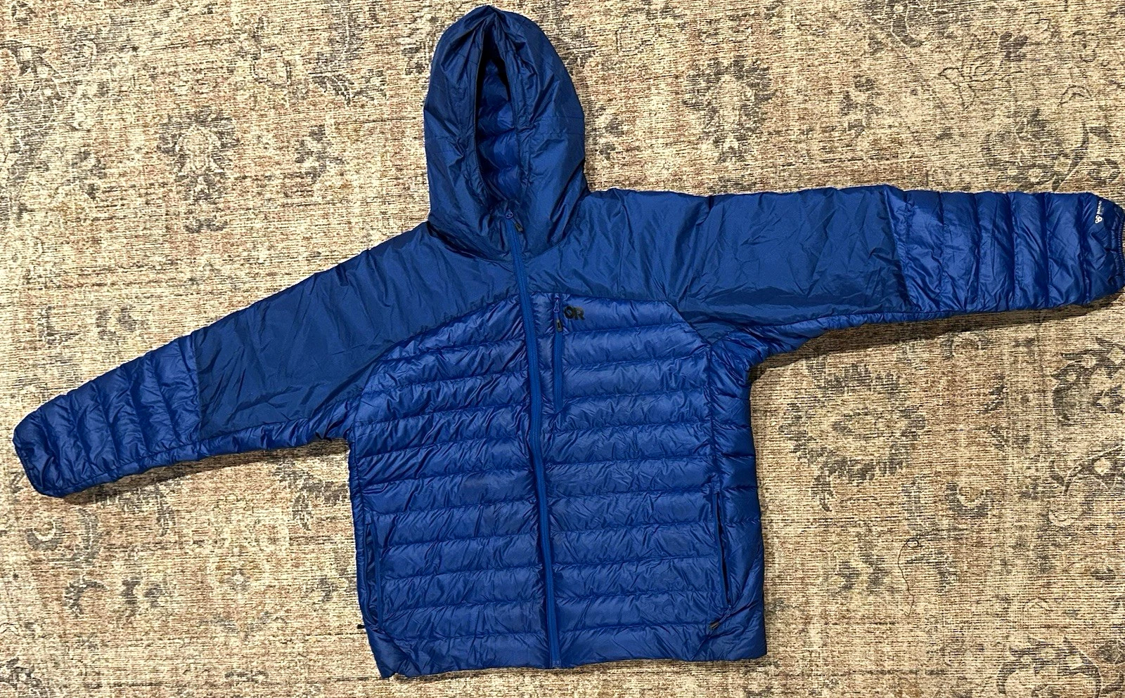 Outdoor Research Helium Down Hoodie Mens 3XL Blue 800 Fill Goose Down Puffer image 1