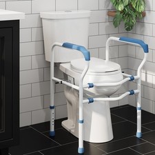Two Piece Toilet 1.1/1.6 GPF Dual Flush with Safety Rails Adjustable Height