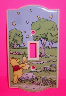 Vintage Disney Winnie the Pooh Switch Plate Santa Barbara Ceramic Design 1995
