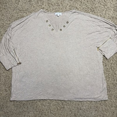 Women s 3XL Calvin Klein Beige Shirt With  Gold Accents