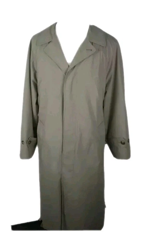 London Fog EUC Mens 40R kahki color With Removable Lining Trench Coat S28
