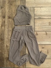 BALERA - Girls Dancewear Set - Mocha Top  Performance Mesh Jogger Pants SIZE IC