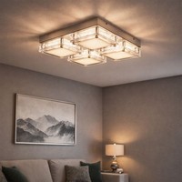 Deckenleuchte Deckenlampe Schlafzimmerleuchte 4.Flammig Led Quadratisch L 28 Cm