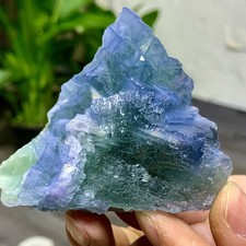 157G Raro campione di cristallo minerale cubico fluorite blu verde trasparente/Cina