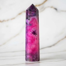 Achat Obelisk Pink – Kristall Dekoration Heilstein Naturstein Feng Shui 17 cm
