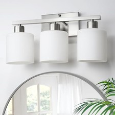 CANMEIJIA 3-Light Bathroom Vanity Light Fixtures, Brushed Nickel