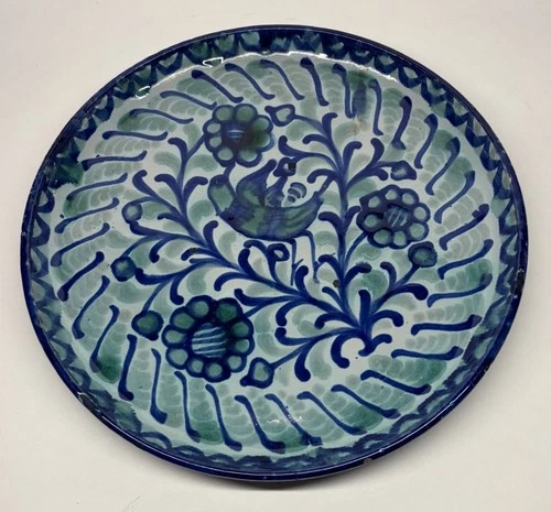 Rare Ceramic Plate With Pomegranate Fajalauza Birds Flowers Decor Lebrillo
