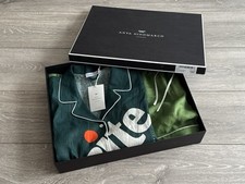 Anya Hindmarch Pyjama Leinen Schlafanzug Shirt Shorts Sprite Tasche Neu im Karton - MEDIUM 'M'