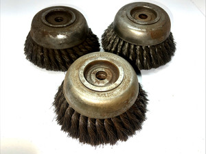 3 lot Osborn 4501-s-30 6" Cup Brush  SFS 6000 Rpm … Steel Wire USA