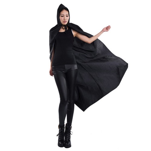 Spooky Outfit Grim Reaper Cloak Robe Costume Halloween with Hood - Foto 3 di 3