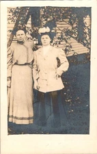 Real Photo Postcard 1904 Edwardian Women Gibson Girl Hats AZO Stamp Box