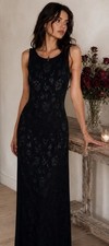 Vtg 90s  Spencer Alexis Maxi Dress  Black Rose Dark Romantic Whimsigoth Size 2X