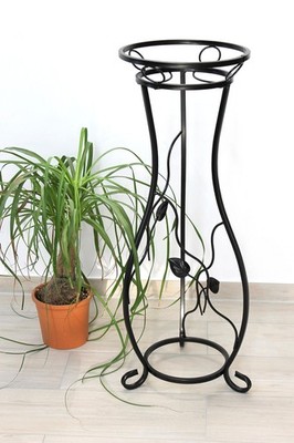 Blumensäule Metall Schwarz KW405 Blumenständer 90cm Pflanzenständer Blumenhocker