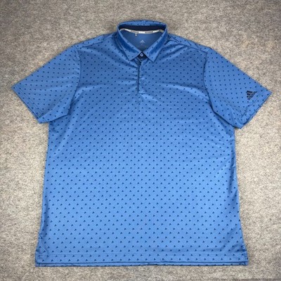 Adidas Ultimate 365 BOS Herren Polo Shirt Geometric Logo Print Blue Mens XL