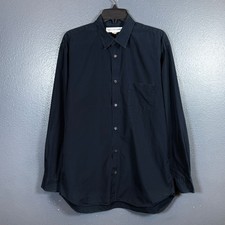 Comme Des Garcons L men  s blue long sleeve button up shirt