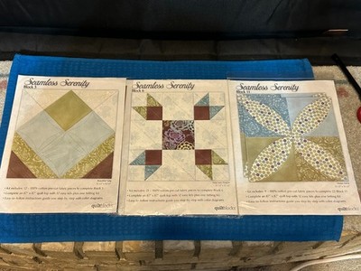 Lot 3;  3, 6, 11, Joann Quilt Blocks ''Seamless Serenity Block Four'' Size 12 1/2''