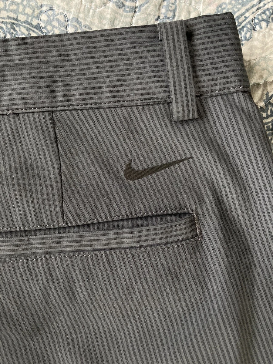 Mens Nike Golf Tour Performance Dri Fit Pants Grey Pin Stripe 34 X 32  Classic!