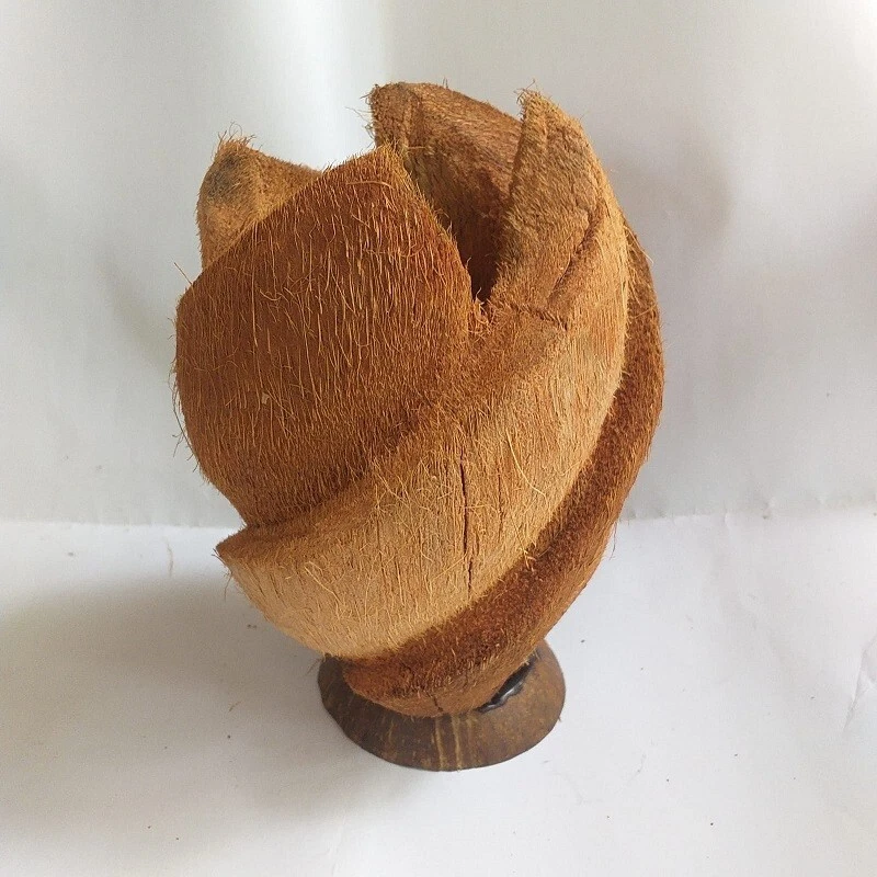 Coconut Husk flower Vase Handmade Home Decor Sri lankan New Figurine Gift