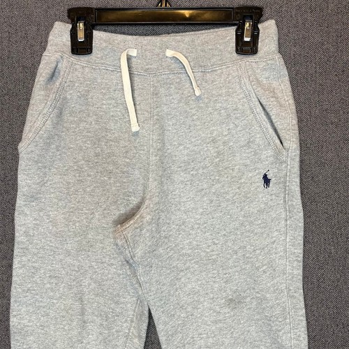 Polo Ralph Lauren Sweatpants Youth Small Gray Embroidered Flawed Knee Preppy - Picture 2 of 16