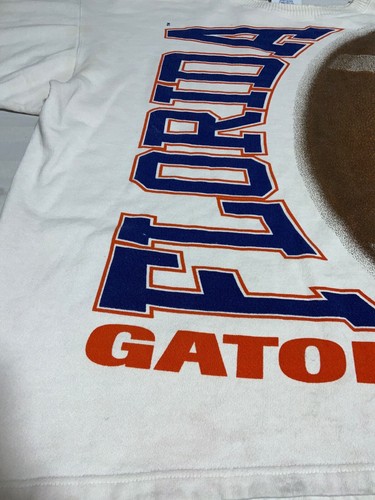 Vintage Florida Gators Sweatshirt Size XL White Big Spell Out Ncaa Football 90s - Picture 6 of 11