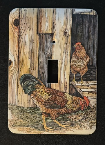 Vintage Rooster Farm Decorative Metal Light Switch Plates Outlet Cover Set of 3 - Picture 5 of 14