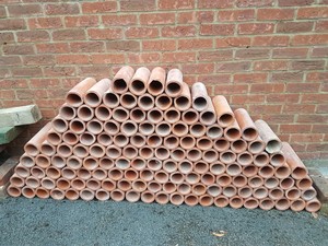 wine pipes terracotta drainage planters pots rack flower