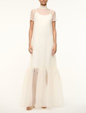 High Neck Organza Gown/With Slip Dress/Bridal Dress/Wedding Dress/Vintage Dress