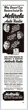 1940 Motorola Push-Button Auto Radio, VAT 69 Scotch Whisky Double Sided Print Ad