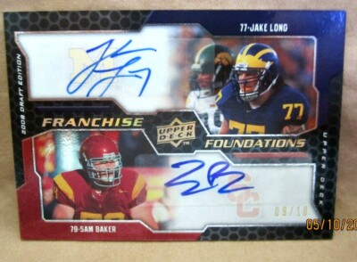 Jake Long/Sam Baker RC 2008 Upper Deck Franchise Foundation Dual