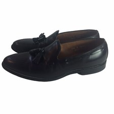 Allen Edmonds 11.5 B Handcrafted Calfskin Leather Grayson Black Tassel Loafers