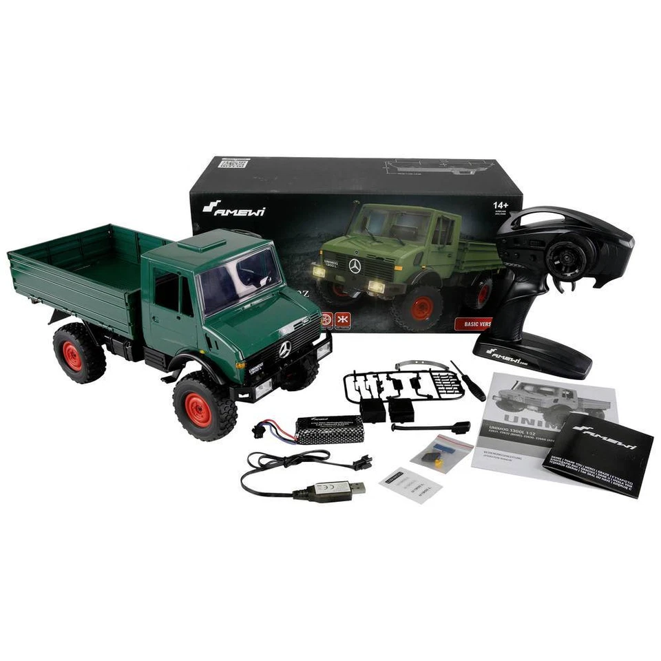 Amewi 22632 Unimog Basic, grün 1:12 Elektro RC Modell-LKW RtR - Bild 2 von 4