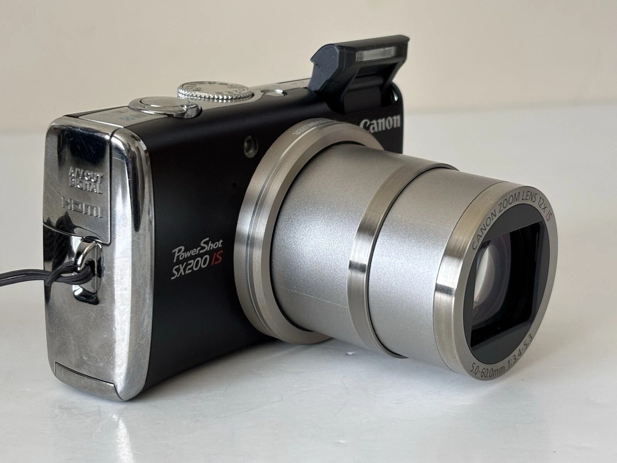 Black Canon PowerShot SX200 lS 12.1MP 12x Optical Zoom CCD