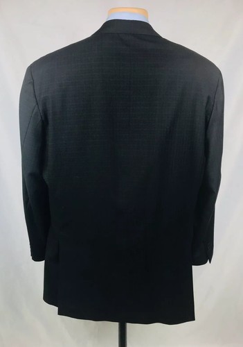 Samuelsohn Charcoal Black Faint Checked Super 130s Wool 3-Btn Sportcoat 44R EUC - 第 2/7 張圖片