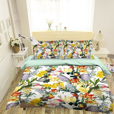3D Pineapple Flower A047 Bed Pillowcases Quilt Duvet Cover Uta Naumann Zoe