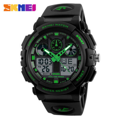 5atm Wasserdicht Herren Armbanduhr Armee Militär Alarm Analog/Digital Multifunktion