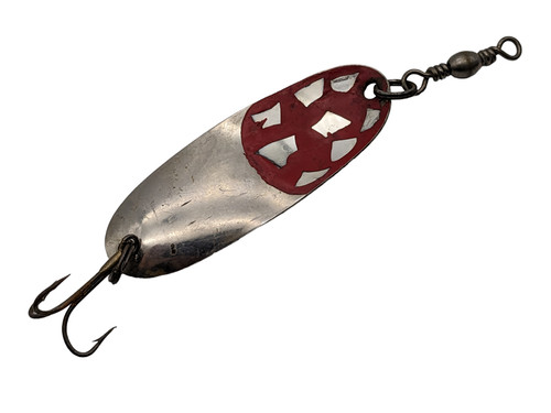 Vintage Roy Self #3 RED & CHROME Mirrored Salmon/Steelhead Spoon Lure-Free Ship.
