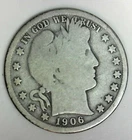 1906 O  Barber Half Nice collector grade silver piece FREE ship in the USA