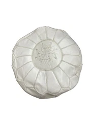 Round poufs Moroccan leather ottoman Berber floor pouf outdoor leather footstool