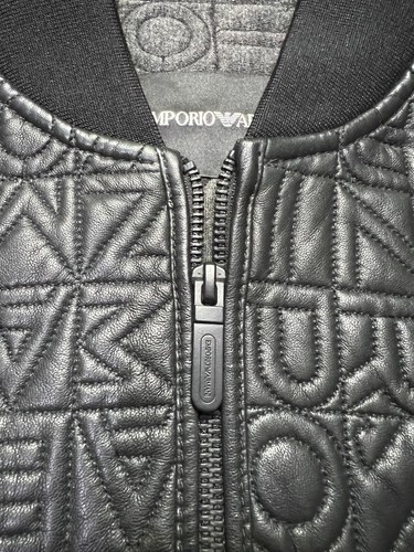Emporio Armani Leather Jacket Size 48 - Picture 4 of 5