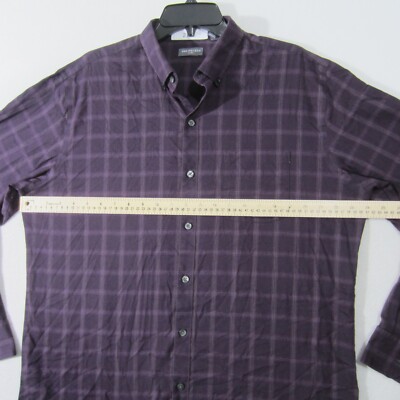 Van Heusen Shirt Mens Large Purple White Button Up Office  display picture 1