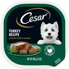 CESAR Adult Wet Dog Food Classic Loaf in Sauce Turkey Recipe, 3.5 oz. Easy Pe...