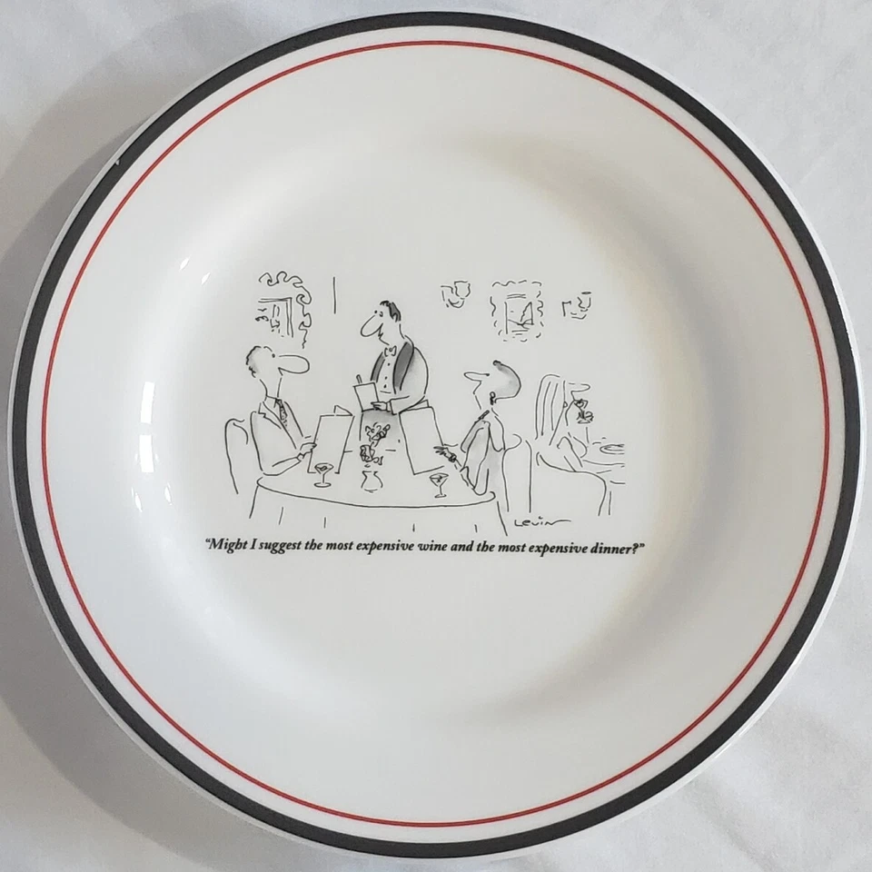 Juego de seis platos de queso de dibujos animados de vino The New Yorker Restoration Hardware 04 Foto 4 de 4