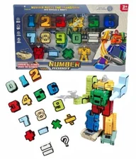 Number Robots Transforming Action Figure Toys for Tollders and Kids; Montesso...