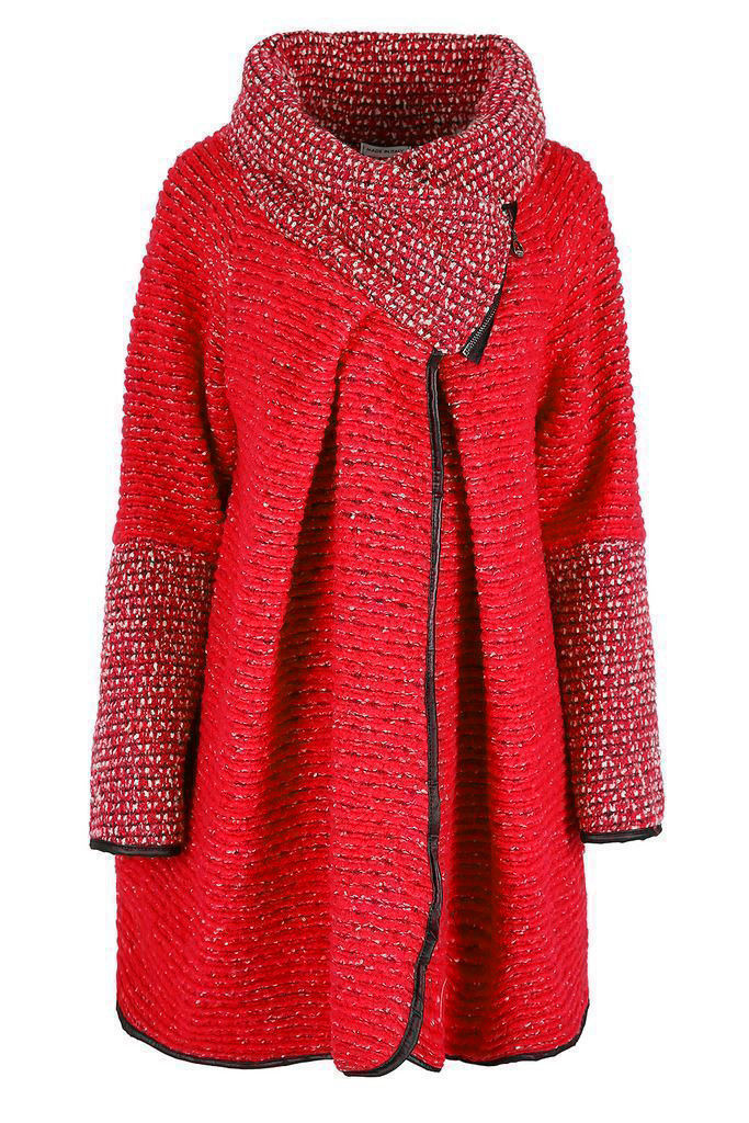New Women/Ladies Italian Wool Mix Lagenlook Cocoon Coat Collared